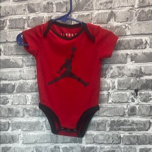 Jordan‎ Red and Black Baby Bodysuit